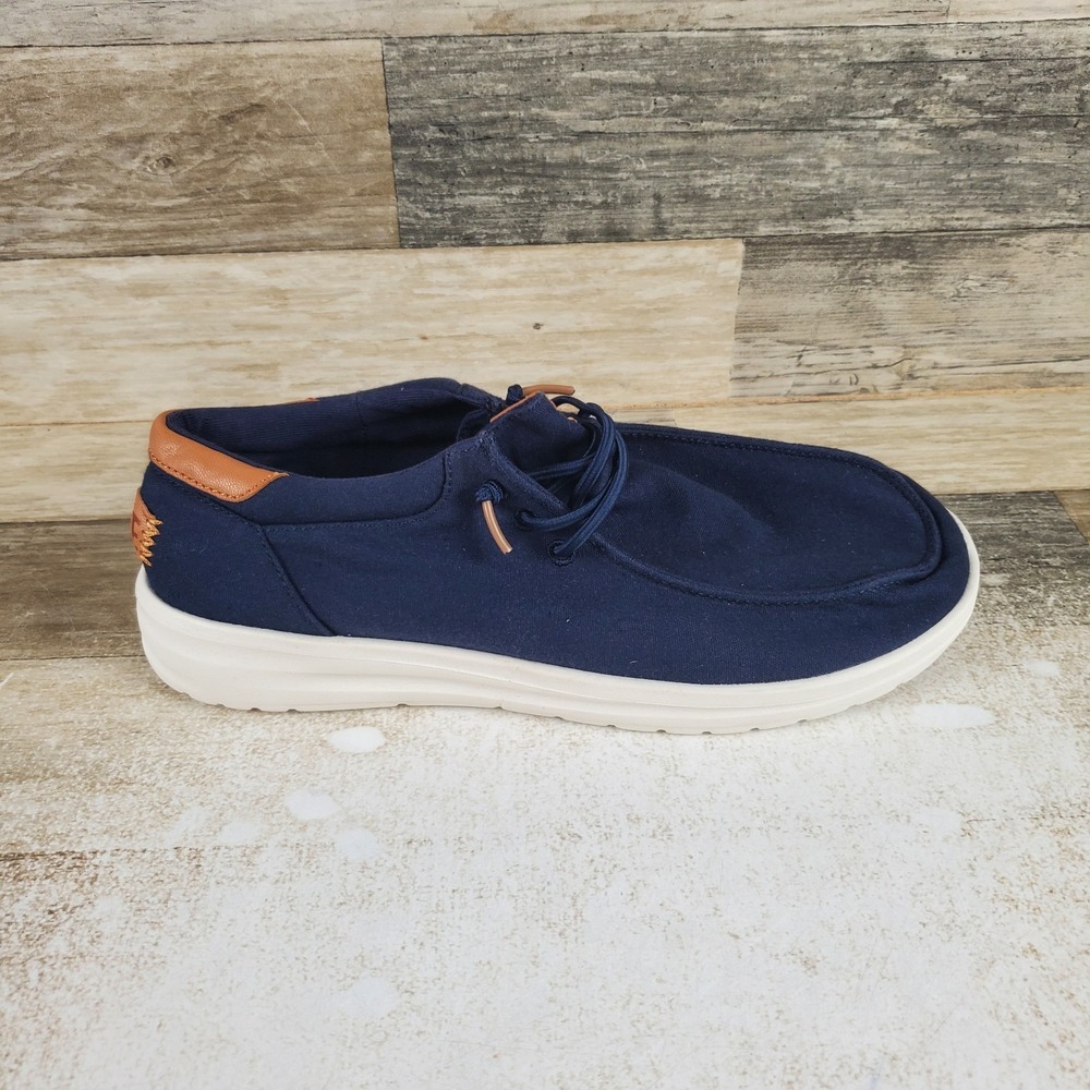 Hey Dude Paul Mens Shoes Sz 9 Blue Slip On Multi Round Toe Low Top Sneakers